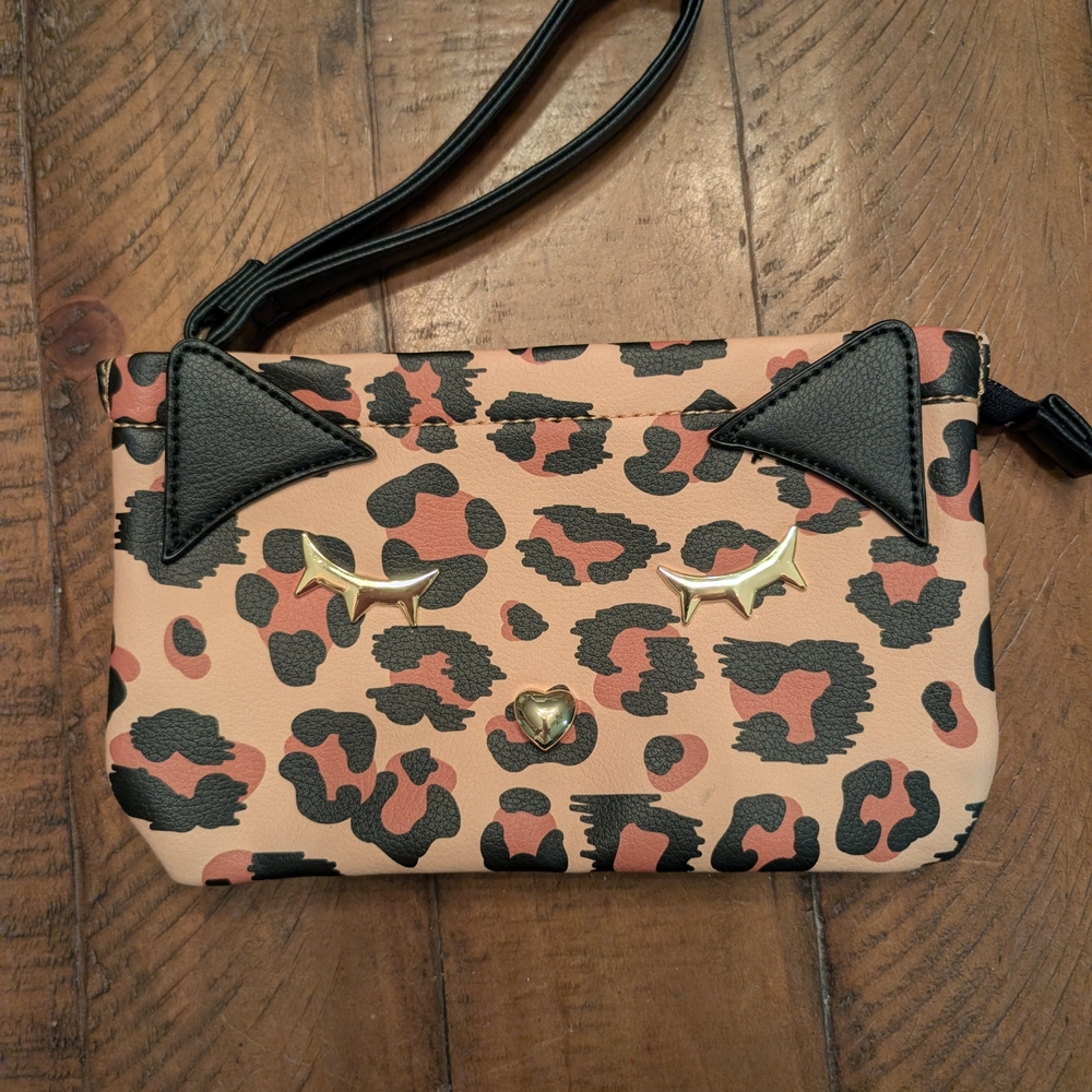 Betsey Johnson Leopard Print Cat Wristlet